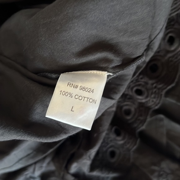 NWT House of Harlow tiered eyelet mini skirt black L - Picture 7 of 8